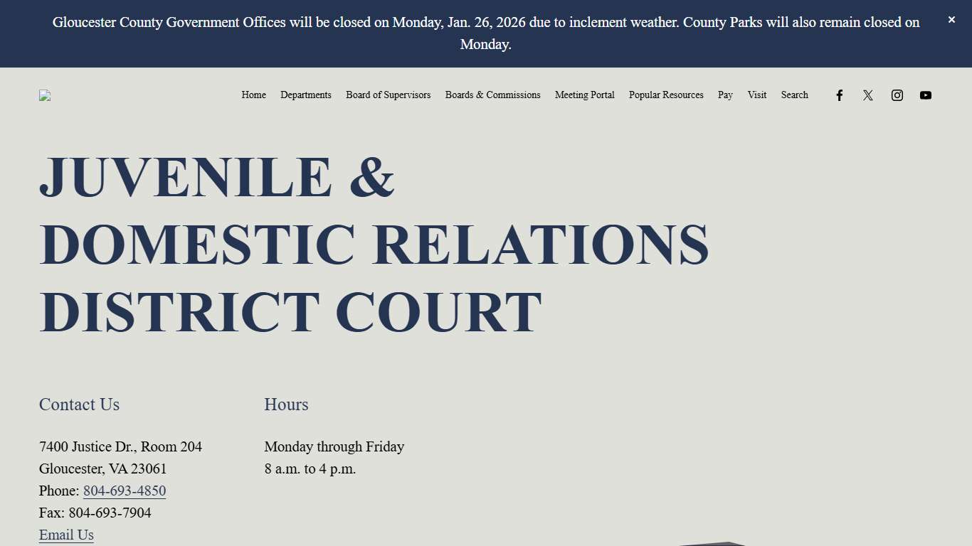 Juvenile & Domestic Relations District Court — Gloucester County, VA